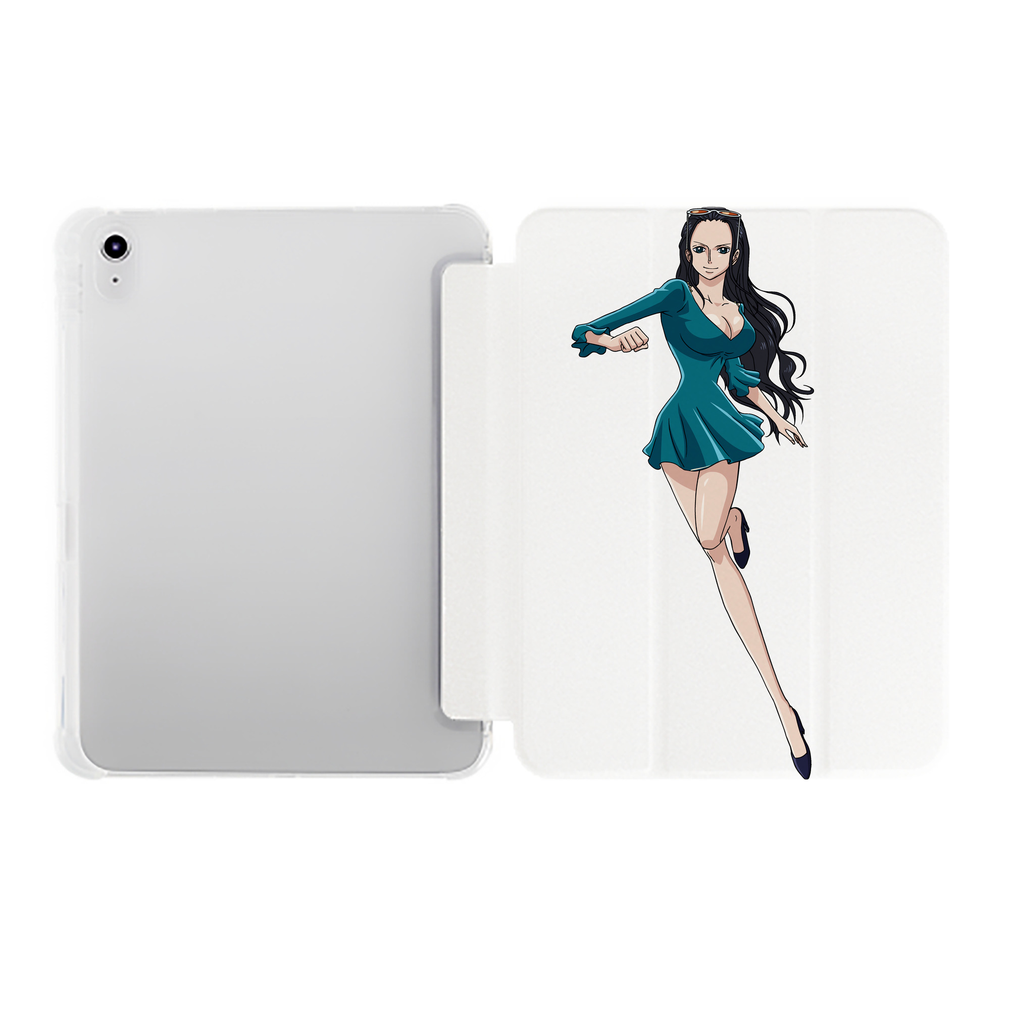（画像用） ワンピース ニコ・ロビン ONE PIECE Nico Robin IPad ケース ペン収納付き 三つ折りスタンド PUレザー×シリコン 対応機種9.5/10.5/10.9インチ